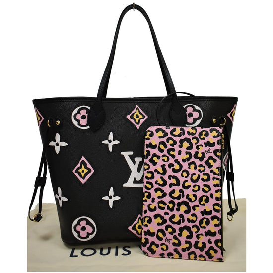 LOUIS VUITTON NEVERFULL MM BLACK GIANT FLOWER MONOGRAM WILD AT HEART LIMIT  BAG