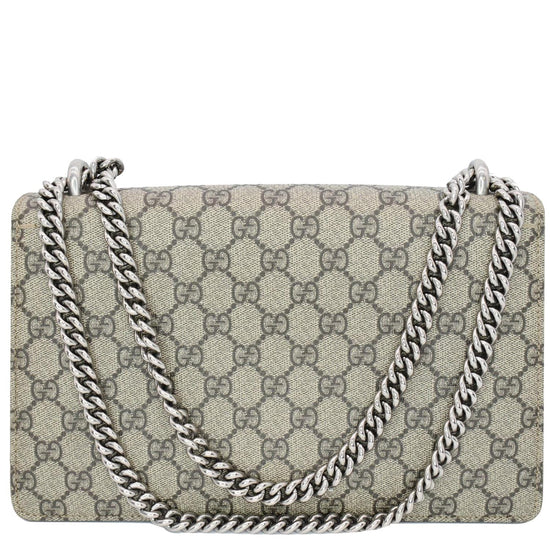 GUCCI Dionysus Small GG Supreme Canvas Shoulder Bag Beige 400249