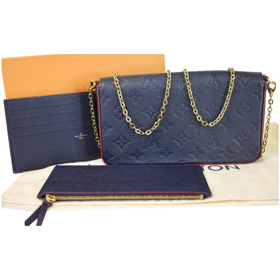 Louis Vuitton M64099 Felicie Monogram Empreinte Pochette - Navy/Red