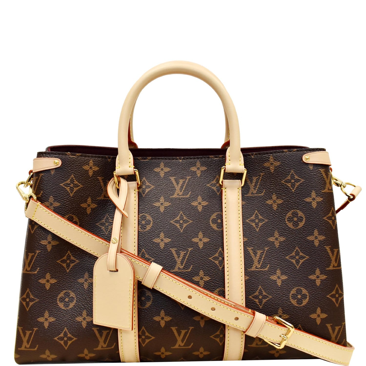 LOUIS VUITTON Soufflot MM Monogram Canvas Shoulder Bag Brown