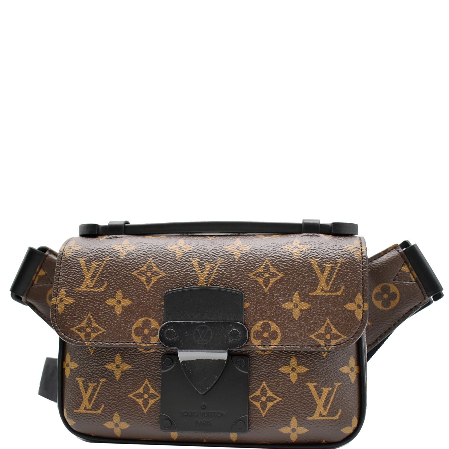 LOUIS VUITTON S-Lock Sling Monogram Macassar Crossbody Bag Brown