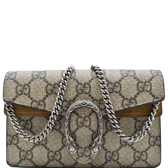 GUCCI Dionysus GG Super Mini Canvas Crossbody Bag Beige 446482