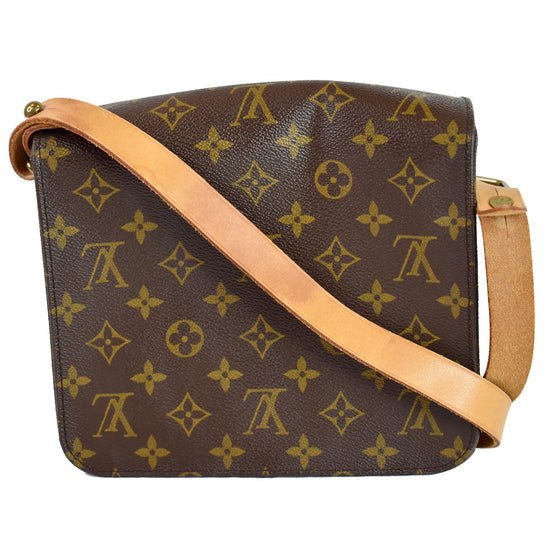 Cartouchière cloth handbag Louis Vuitton Brown in Cloth - 35915362