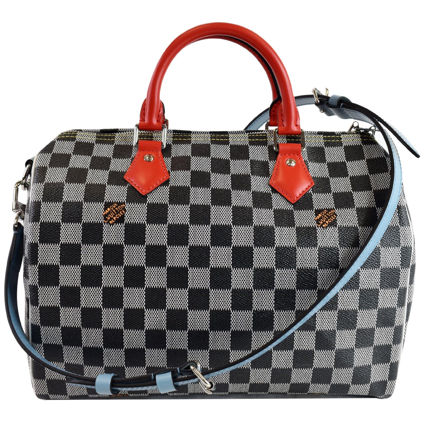 LOUIS VUITTON Speedy Bandouliere 30 Damier Azur Shoulder Hand Bag