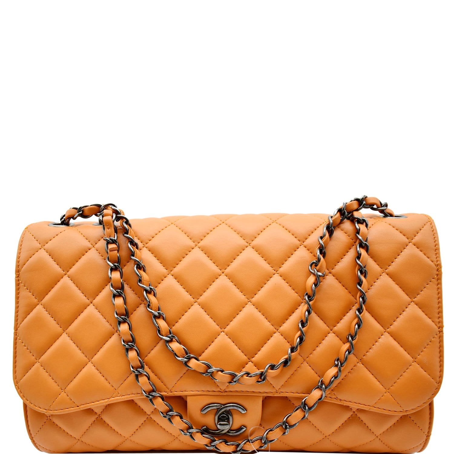 Chanel Mandarin Orange Shopper Drawstring Flap Bag – House of Carver