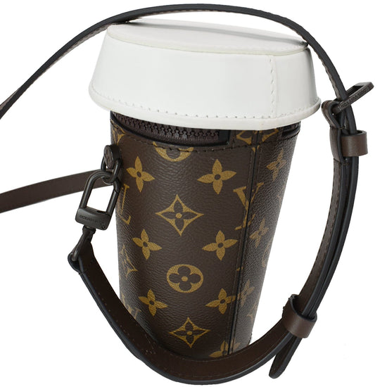 Louis Vuitton Coffee Sleeve Cozy With Authentic Canvas and 