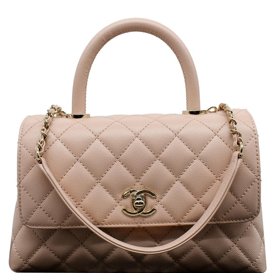 Coco handle leather handbag Chanel Pink in Leather - 35833378