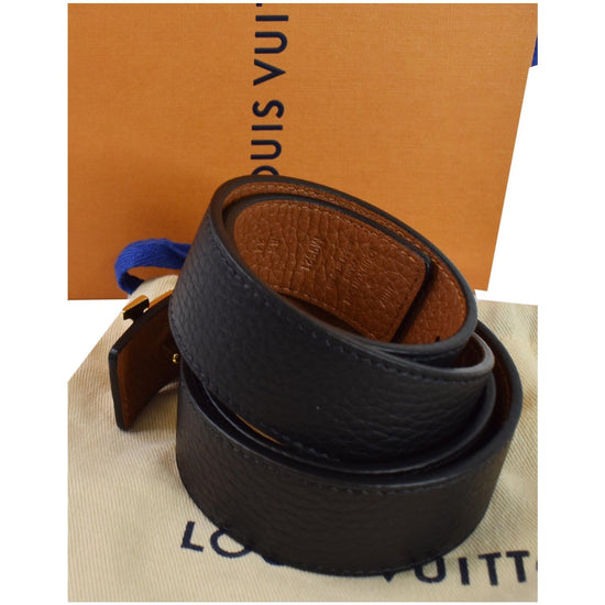 Louis Vuitton Belt LV Initiales Reversible 1.5 Width Monogram Noir Black/Brown  in Coated Canvas/Calfskin with Silver-tone - US