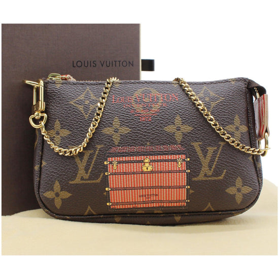 LOUIS VUITTON Monogram Trunks and Locks Mini Pochette Accessories