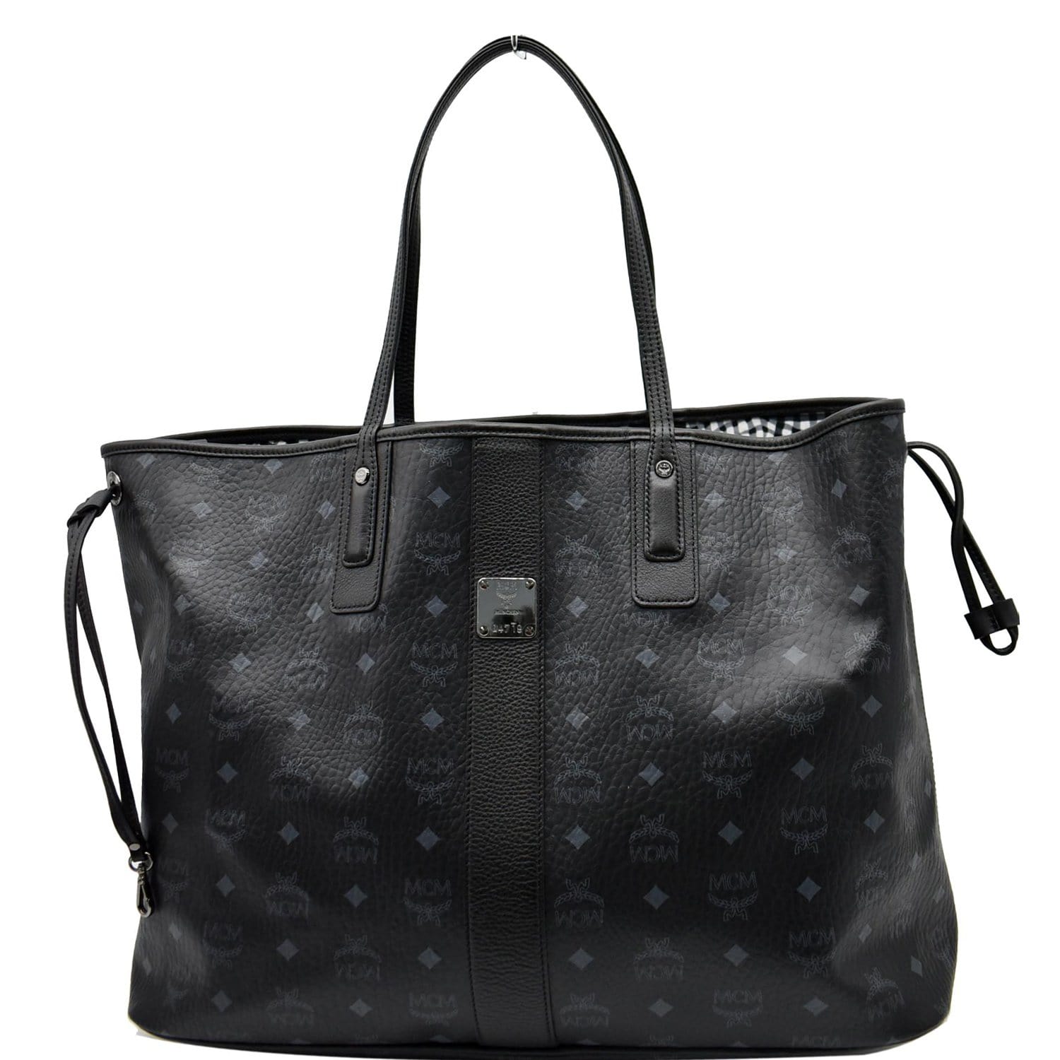 MCM: tote bags for woman - Black  Mcm tote bags MWTDABO17 online