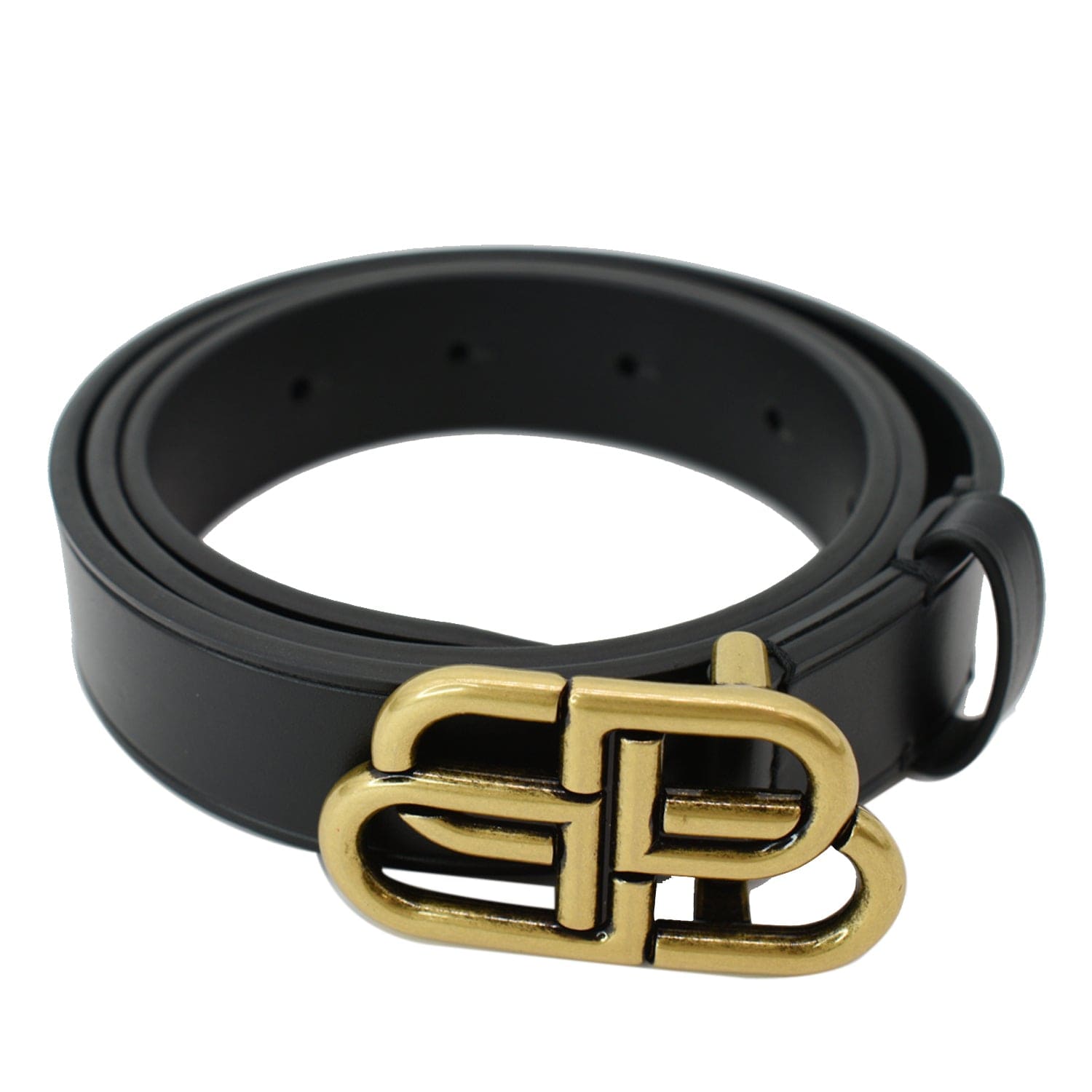 BALENCIAGA BB Logo Belt Black  MAISONDEFASHIONCOM