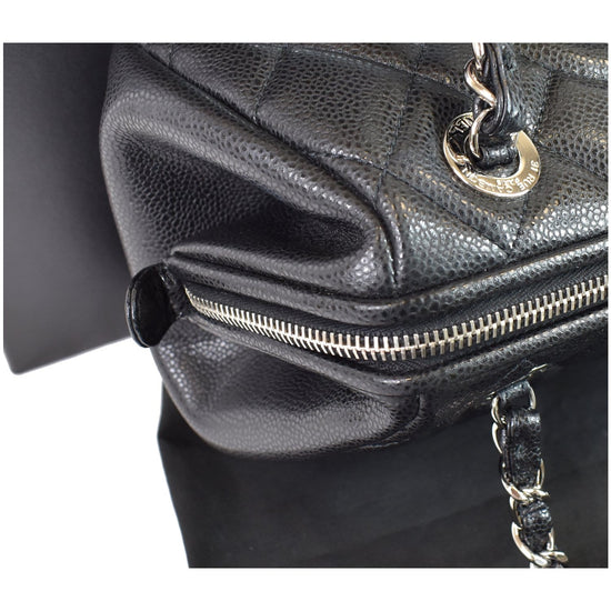 CHANEL Timeless CC Quilted Caviar Leather Small Chain Bowler Bag Black -  15% OFF