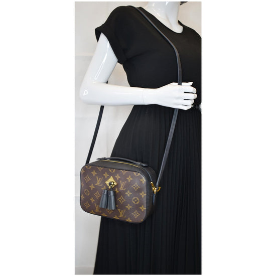 LOUIS VUITTON Saintonge Monogram Canvas Shoulder Bag Noir Black