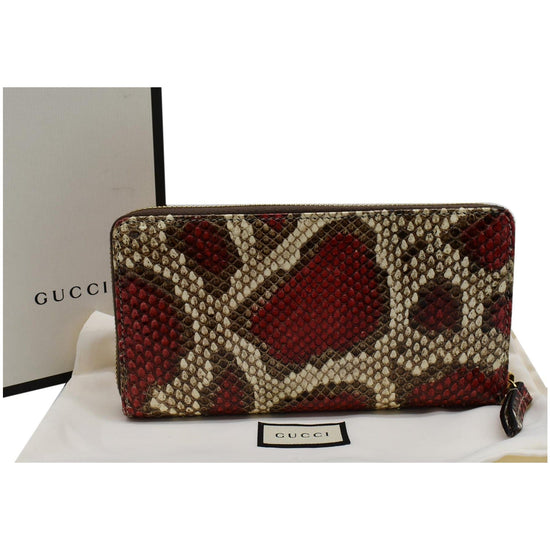 Gucci GG Marmont Python Leather Zip Around Wallet