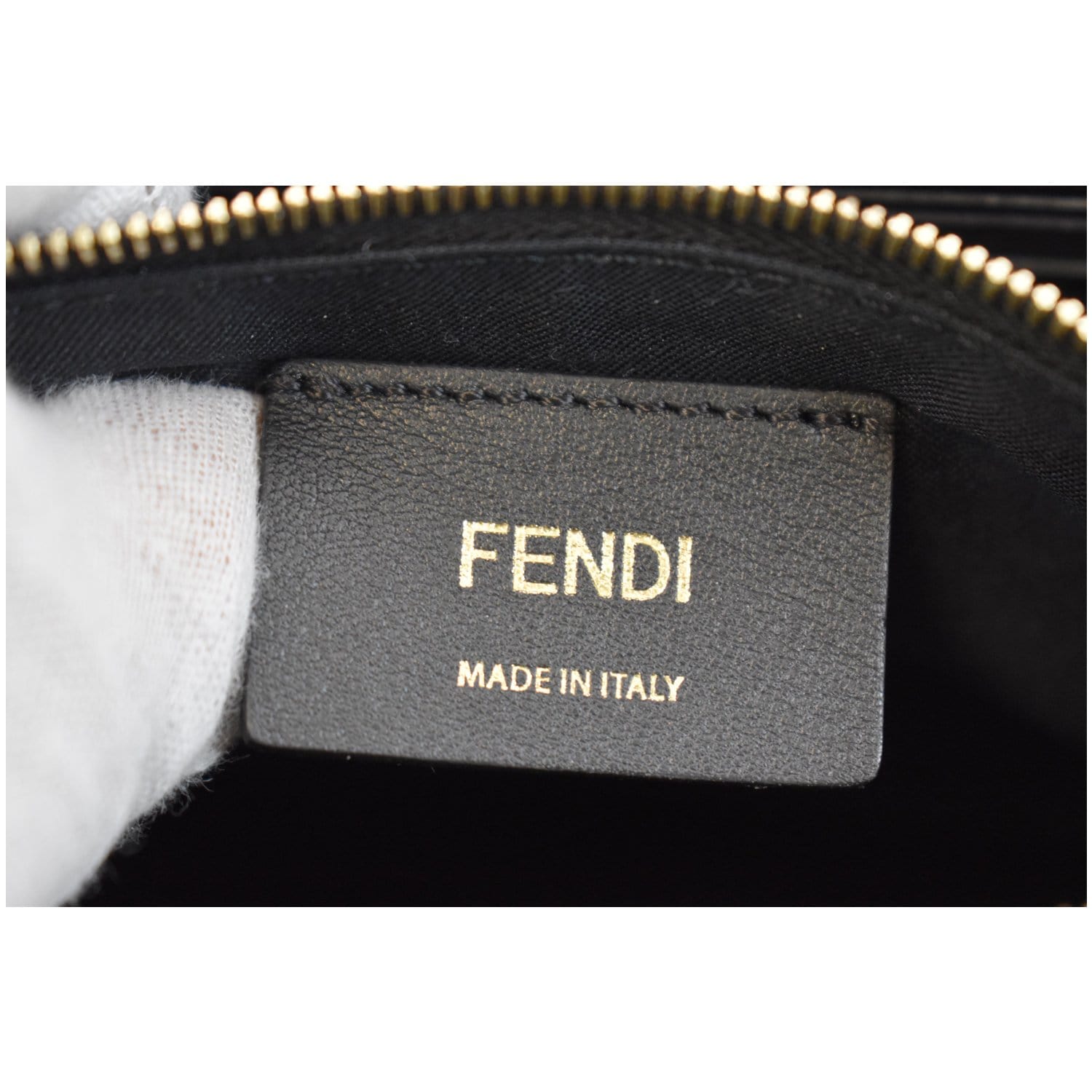 FENDI Vitello F is Envelope Leather Wallet on Chain Crossbody Bag Blac