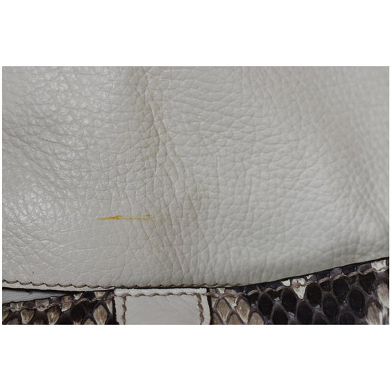 Gucci Brown Python and Leather Croisette Bamboo Clutch Bag - Yoogi's Closet