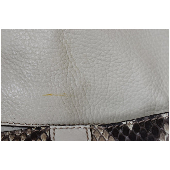 Gucci White Leather Bamboo Croisette Handbag Small Shoulder Bag