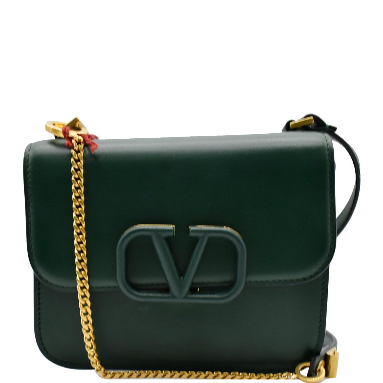 Valentino Garavani Small Vsling Shoulder Bag in Green Calfskin Leather  ref.843851 - Joli Closet