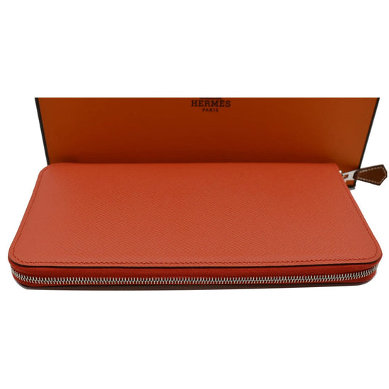 Hermes Brique Epsom Leather Silk'in Long Wallet