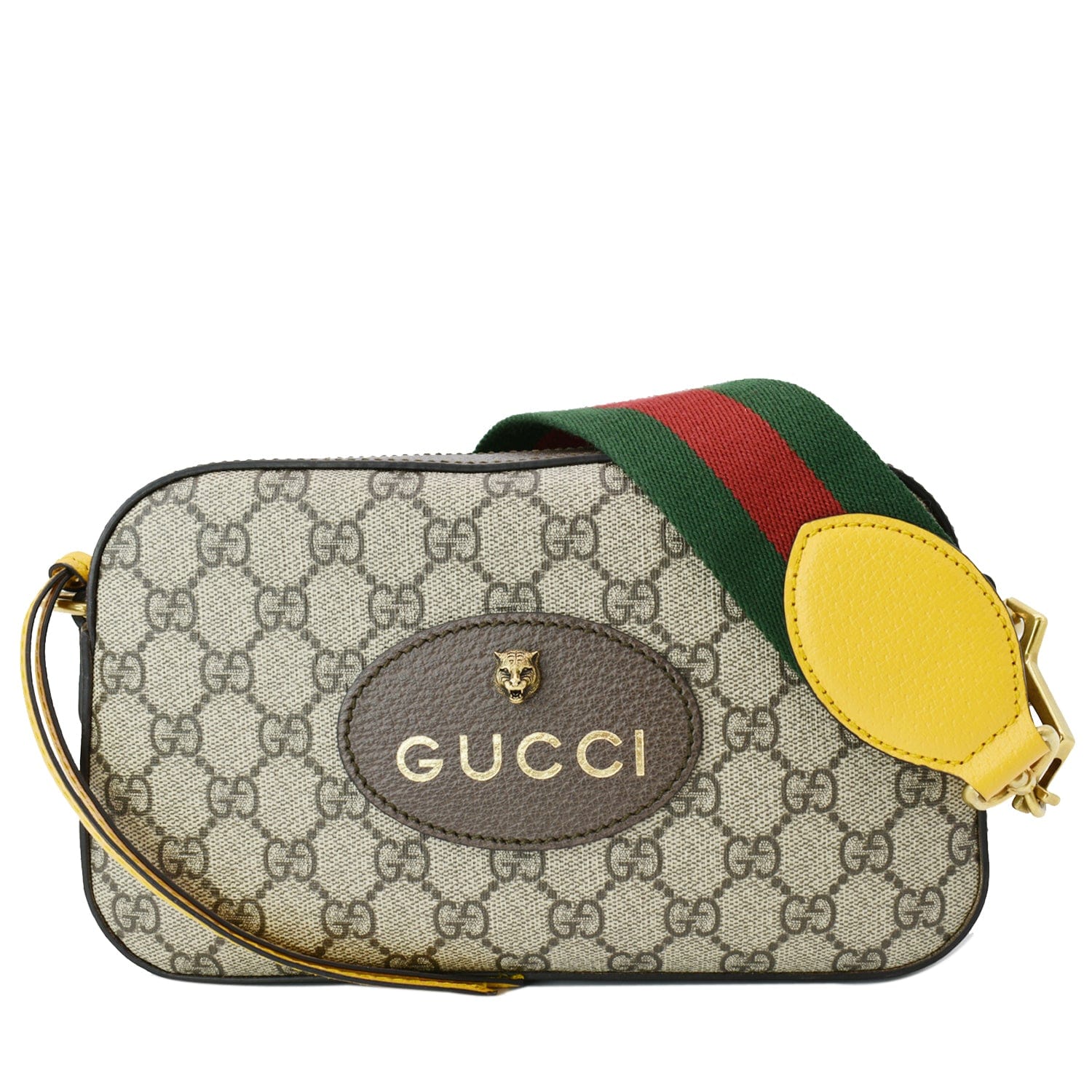 Gucci Neo Vintage GG Messenger Medium Beige/Ebony in Supreme Canvas with  Antique Gold-tone - US