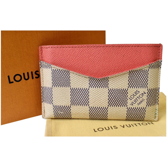 Louis Vuitton Double Zipped Card Holder White Damier Spray in