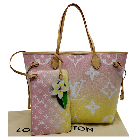 LOUIS VUITTON Monogram Giant By The Pool Neverfull MM Light Pink 1302021
