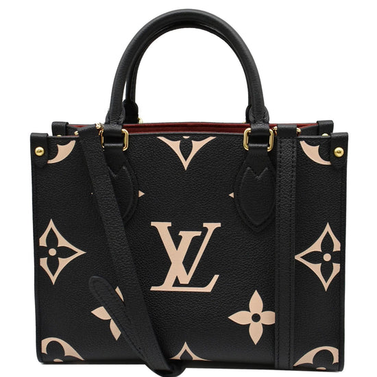 LOUIS VUITTON Onthego PM Bicolor Monogram Empreinte Shoulder Bag Black