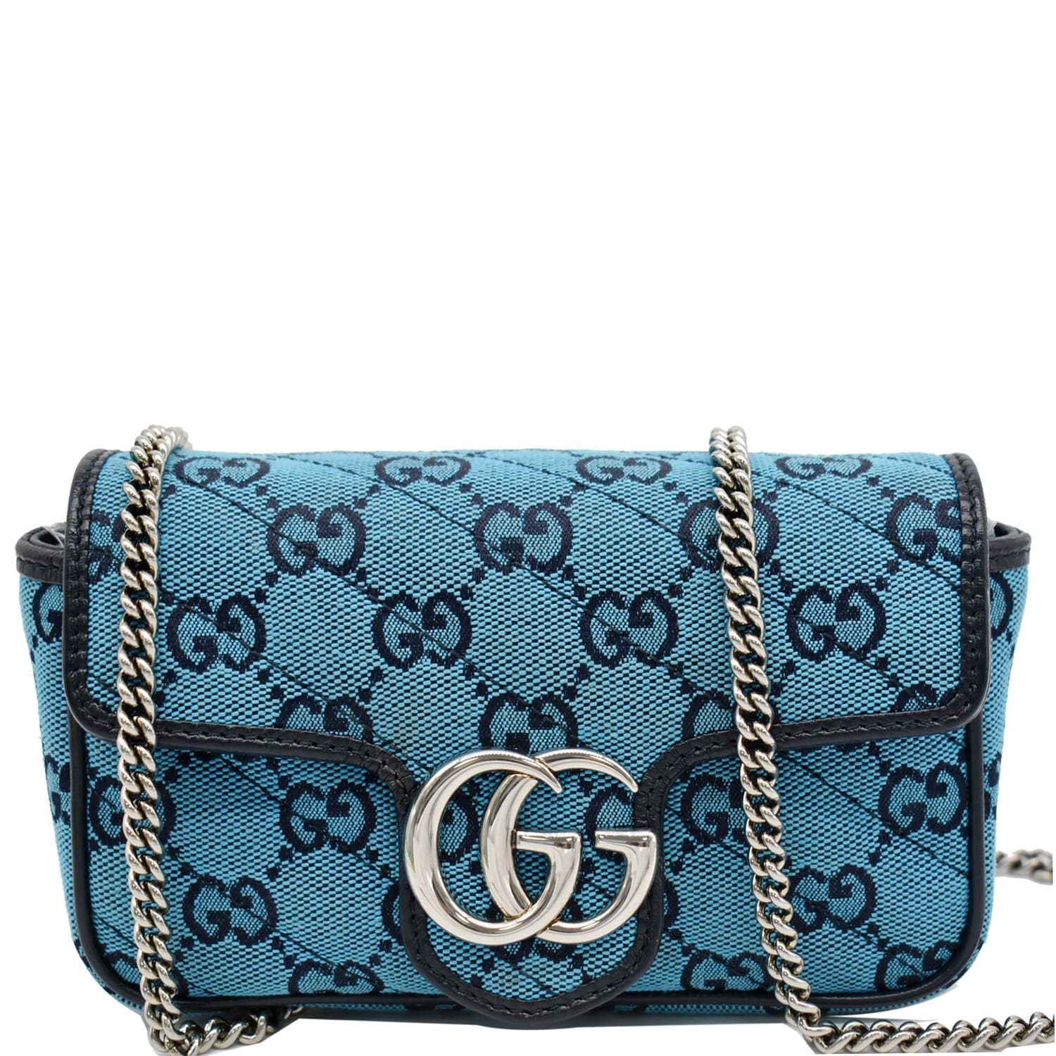Gucci Marmont Shoulder Bag GG Small Pastel Blue in Matelasse