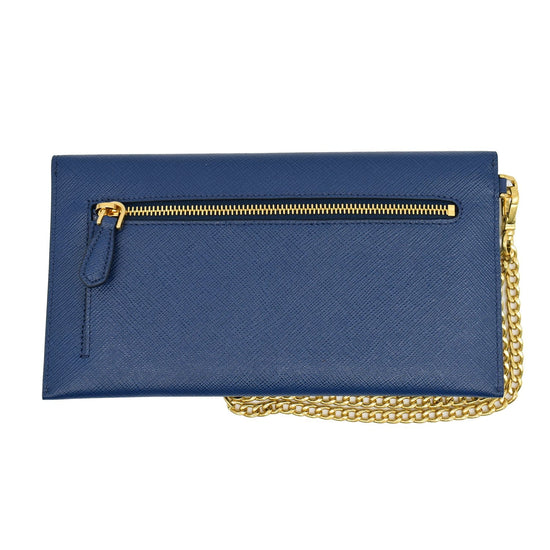 PRADA Martini Nappa Martini Clutch Pale Blue Leather RRP $2200