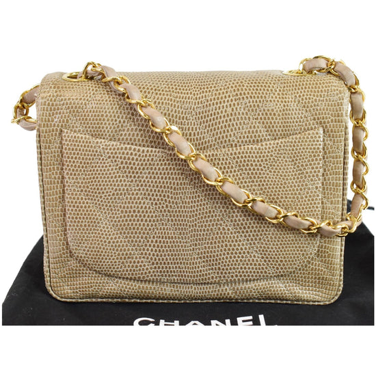 Chanel Navy Lizard Mini Flap Shoulder Bag at Jill's Consignment