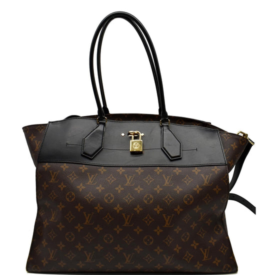 City steamer fabric handbag Louis Vuitton Brown in Cloth - 35328417