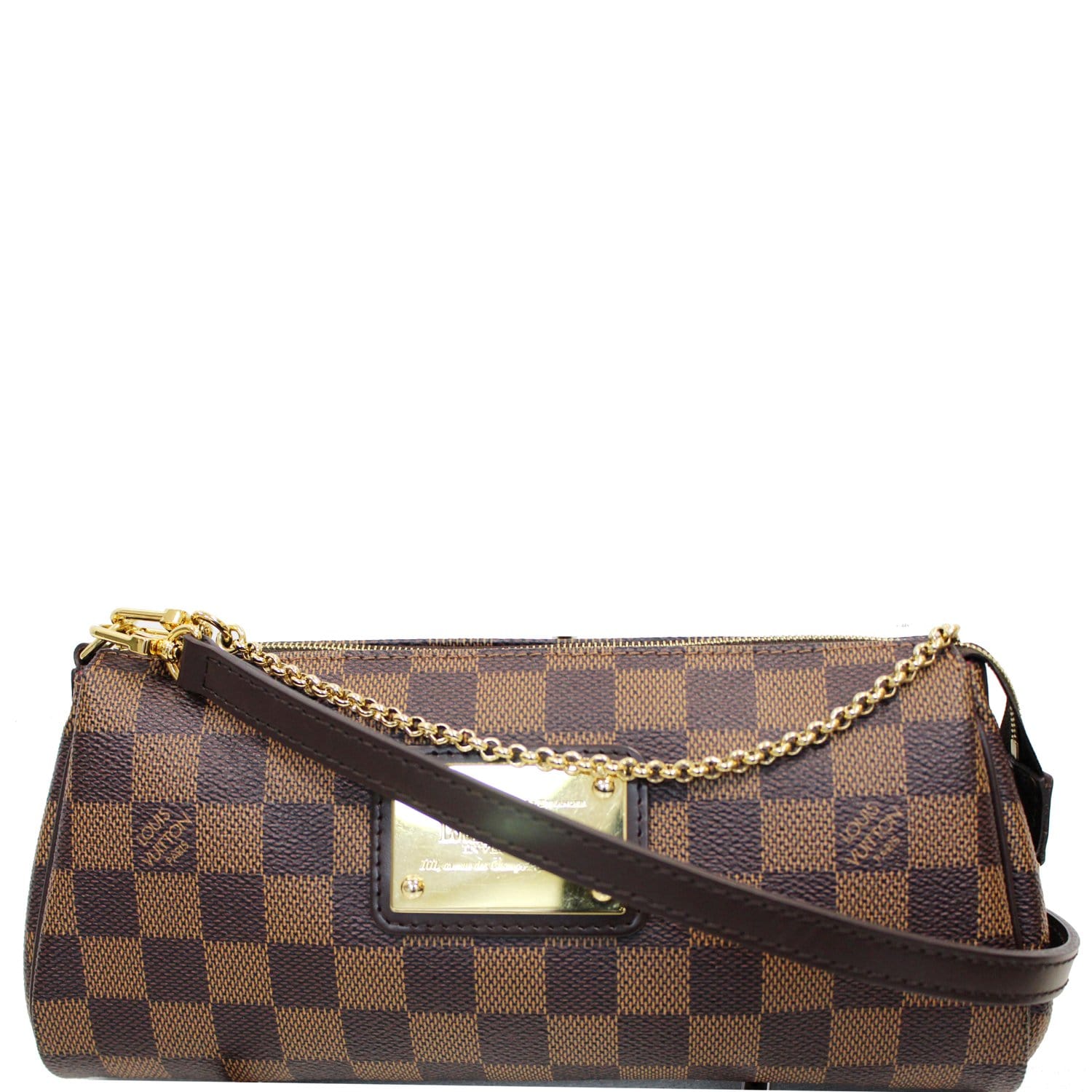 Louis Vuitton Pochette Eva Damier Ebene Clutch Crossbody Bag