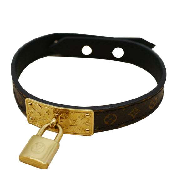 LOUIS VUITTON Brown Monogram Canvas Crazy in Lock Bracelet - ShopperBoard