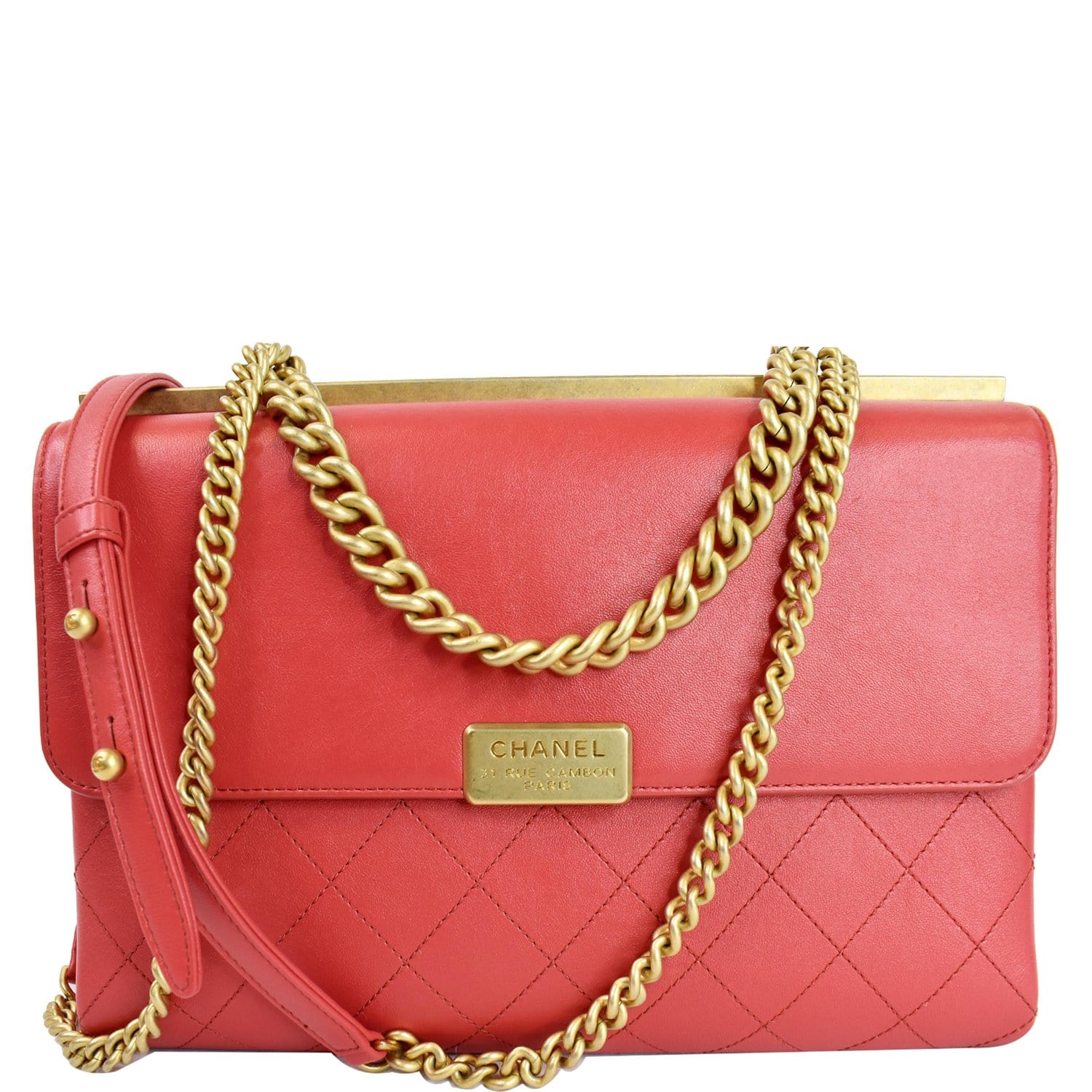 Pre-owned Chanel Coco Luxe Handbag In Red