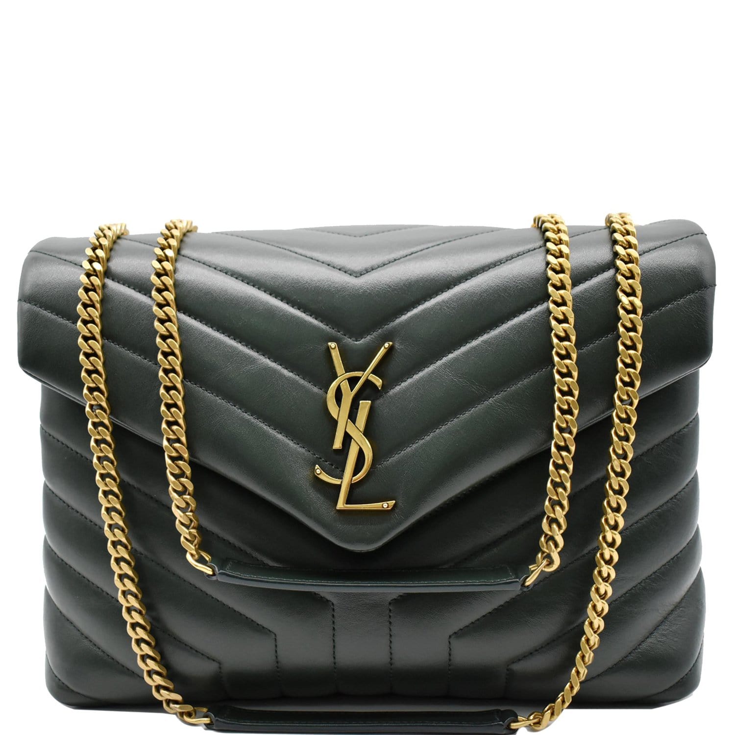 Bag Loulou small black monogrammed gold