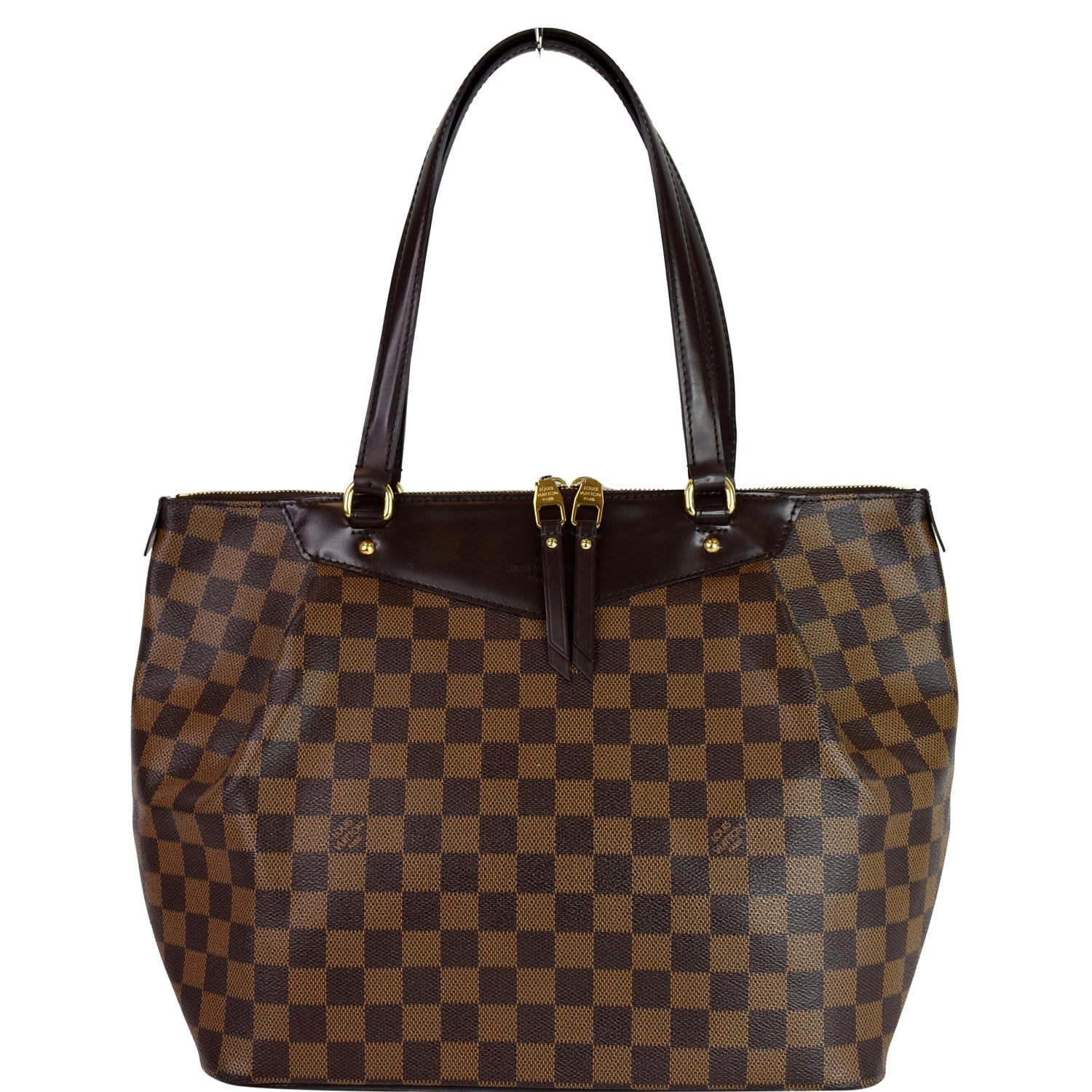 Louis Vuitton Damier Ebene Canvas Leather Westminster Shoulder Bag