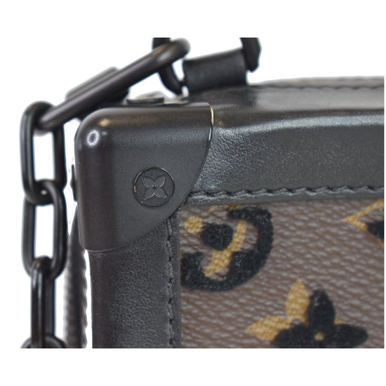 Vertical Soft Trunk Crossbody bag in Monogram Coated Canvas, Lacquered  Metal Hardware