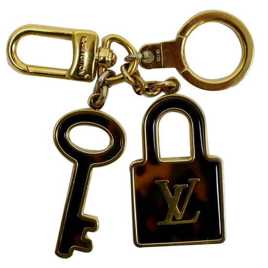 Louis Vuitton Tortoise Resin Insolence Monogram Bag Charm Gold