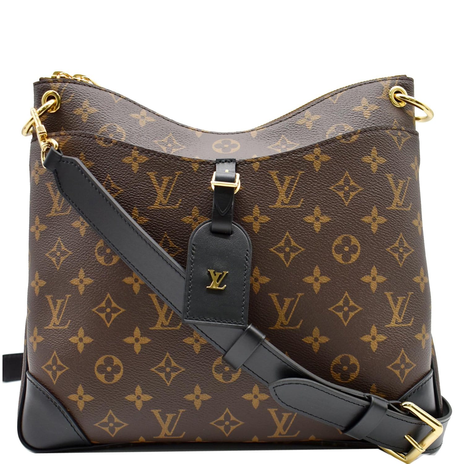 LOUIS VUITTON Odeon NM MM Monogram Canvas Shoulder Bag Black/Brown