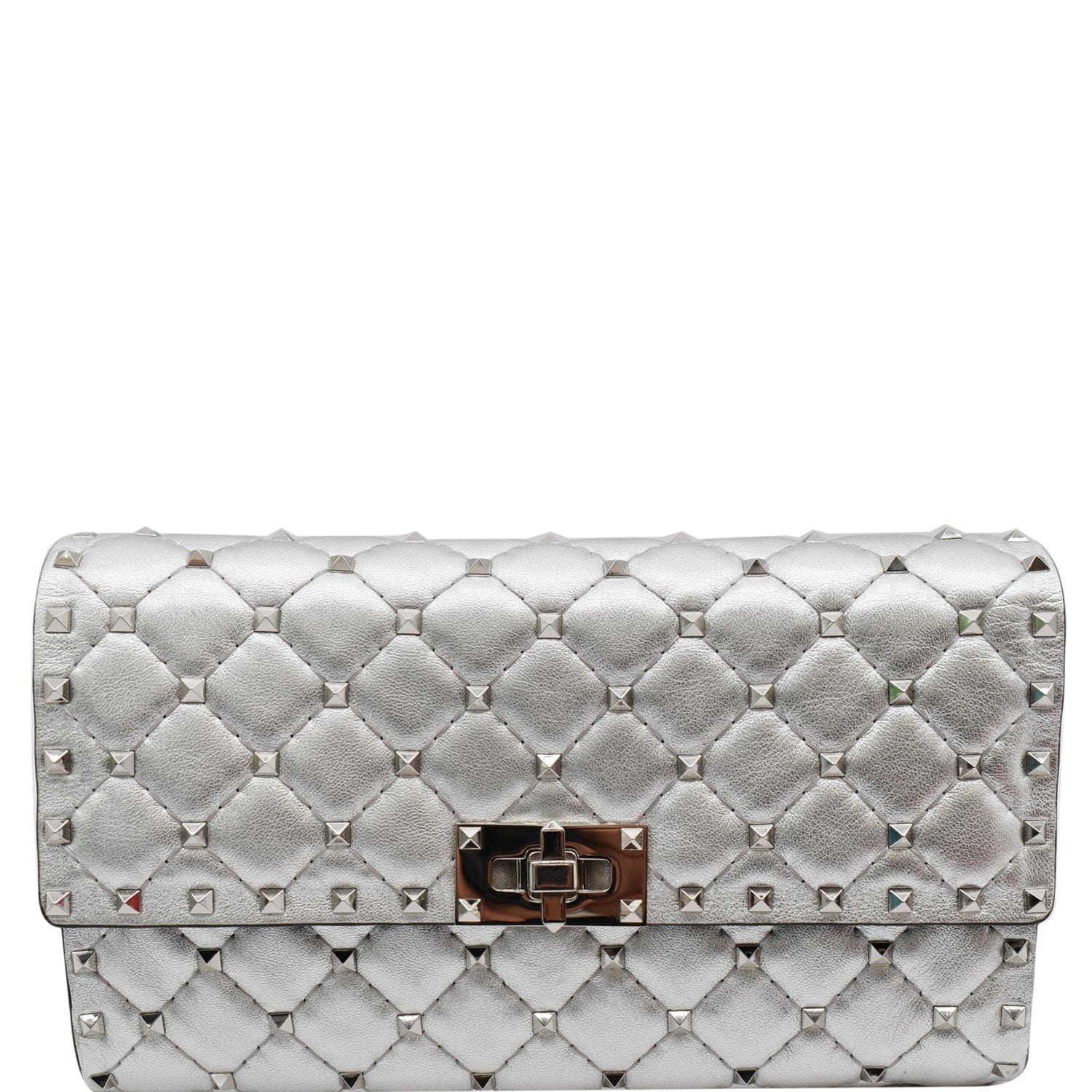 Clutches Valentino Garavani - Rockstud clutch bag in dove grey