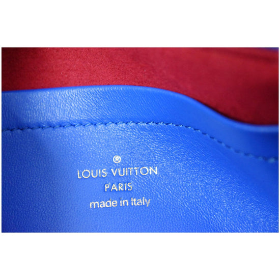 Louis Vuitton Blue Monogram Coussin Pochette Red Leather Metal ref.524945 -  Joli Closet