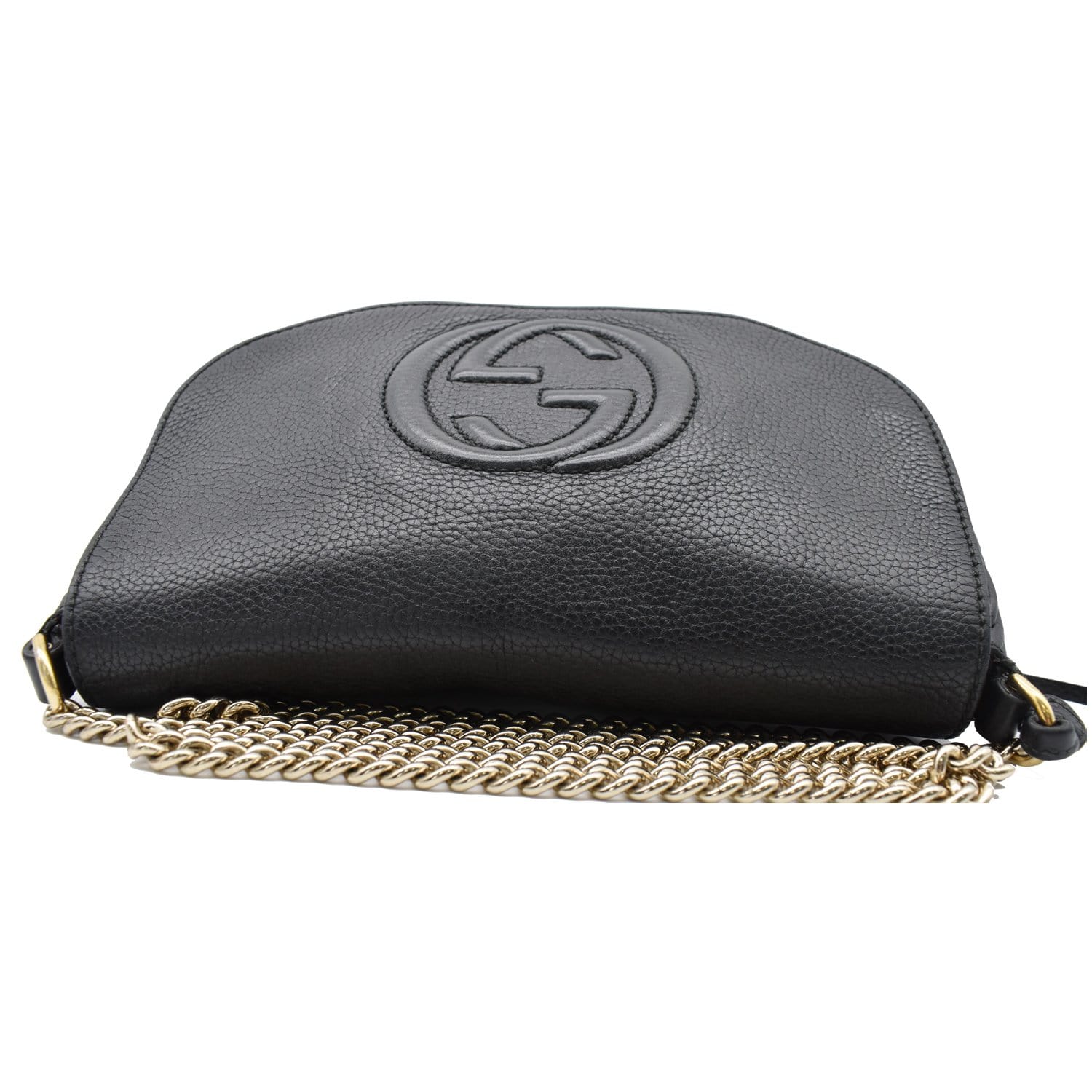 GUCCI Soho Disco GG Chain Crossbody Bag Black