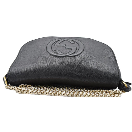 New Gucci Disco Soho GG Black Chain Cross Body Handbag 536224 AUTHENTIC