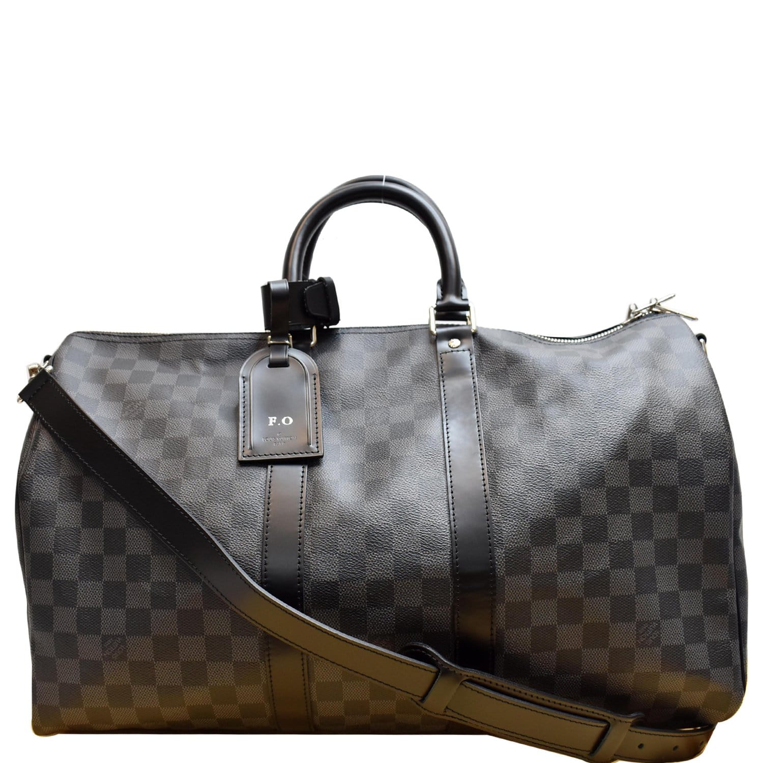 Louis Vuitton Keepall Bandouliere Damier Travel Bag Black 45