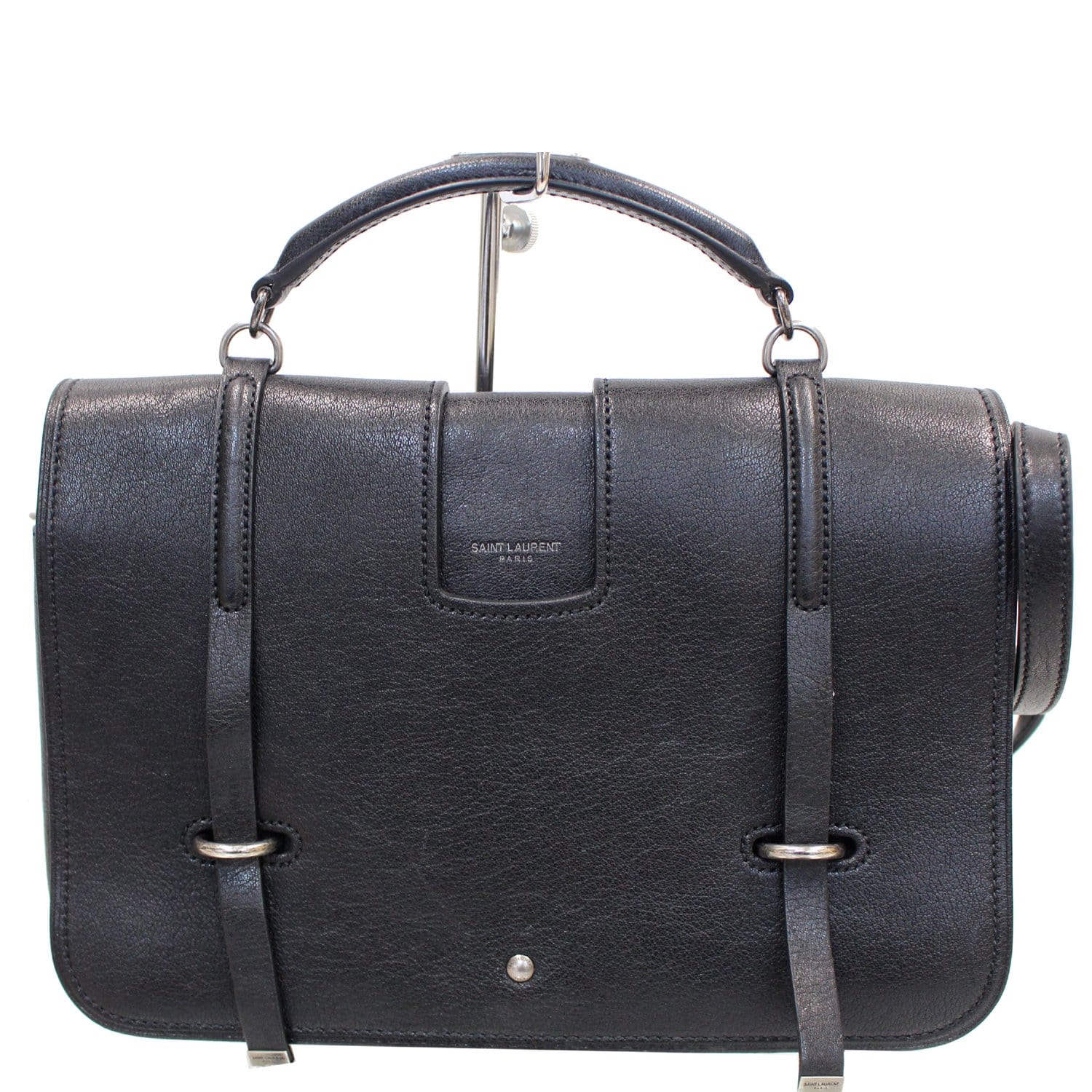 large black leather messenger bag