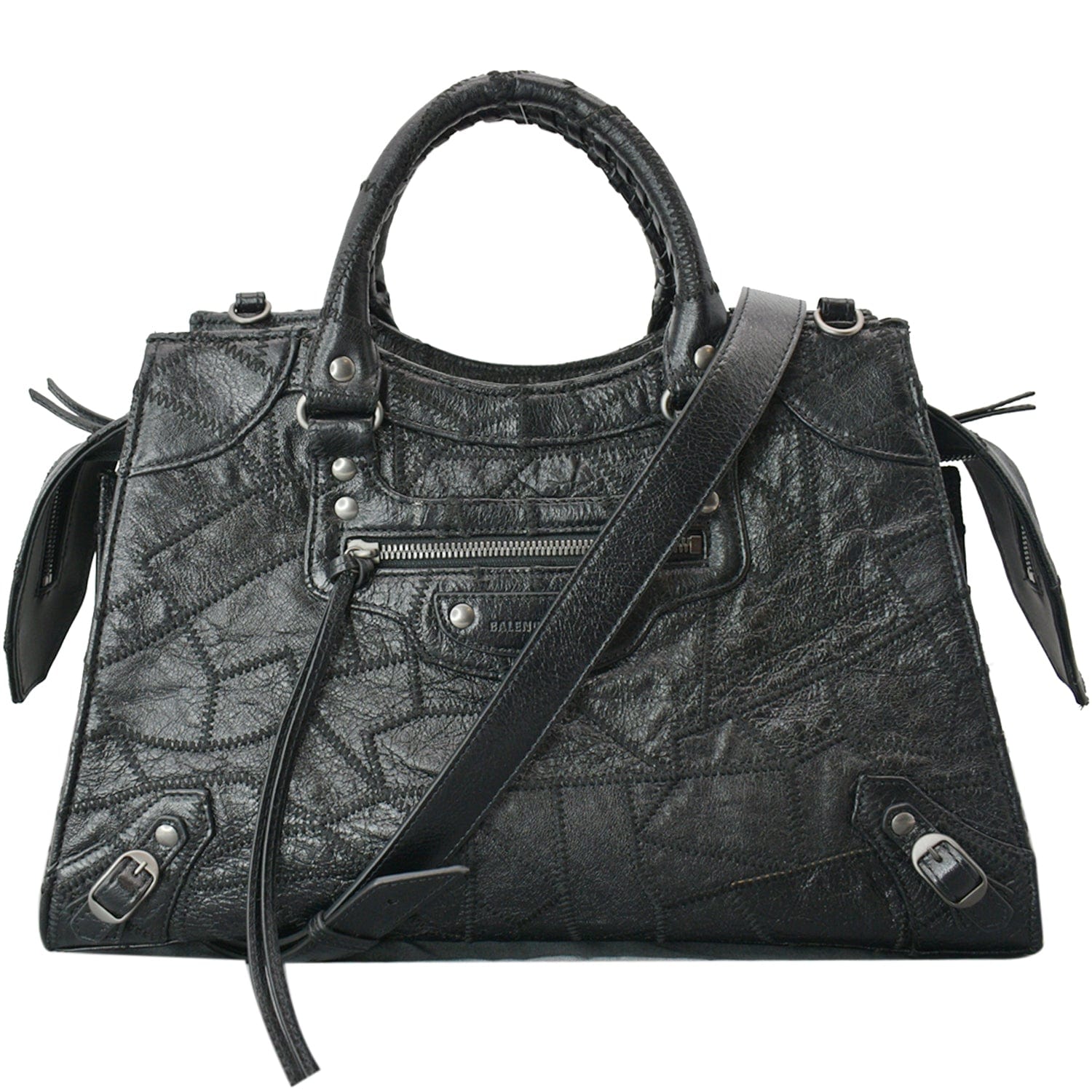 BALENCIAGA: Neo Classic City S bag in leather with shoulder strap - Black