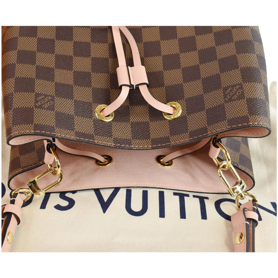 LOUIS VUITTON Neonoe MM Damier Ebene Crossbody Bag Rose