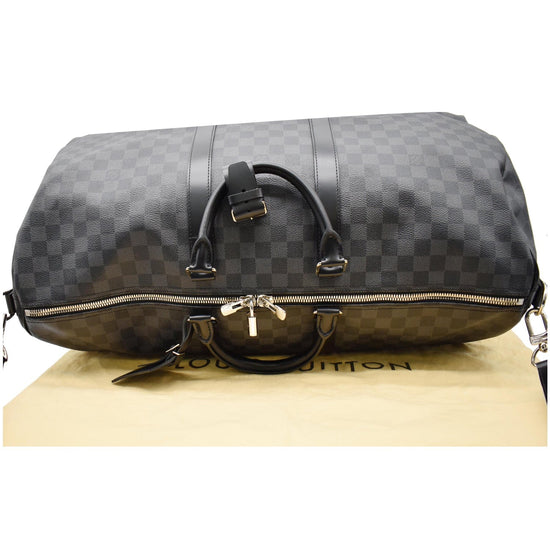 Keepall 55 Bandouliere Damier Graphite – Keeks Designer Handbags