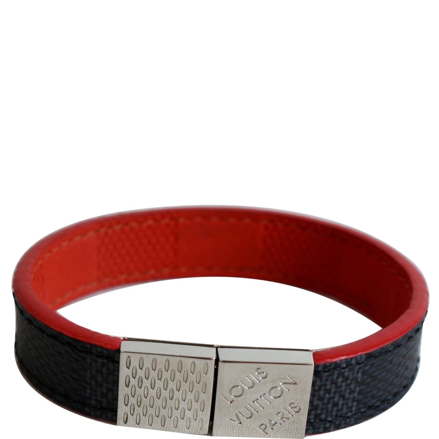 Authentic Louis Vuitton Damier Graphite Canvas Sign It Bracelet