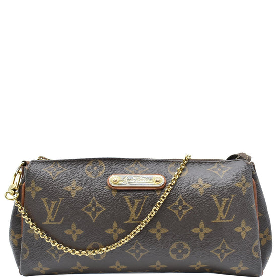 LOUIS VUITTON Eva Monogram Canvas Pochette Crossbody Bag Brown